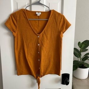 J Crew Button Down V Neck Shirt